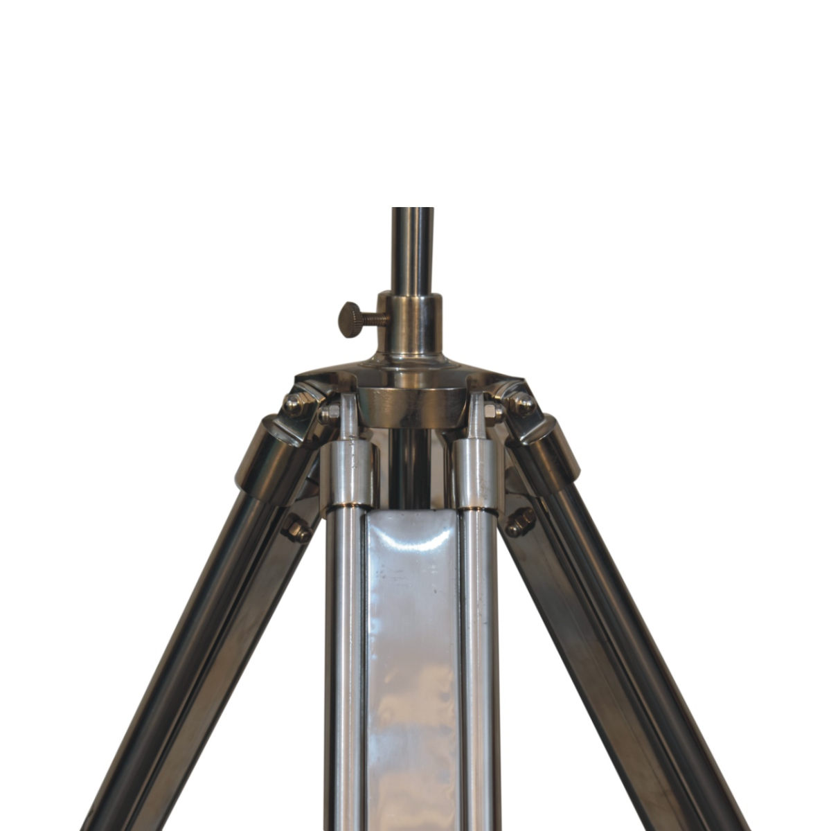Artisan Furniture Chrome Tripod Table Lamp with Neutral Shade – Contemporary Adjustable Height Lamp