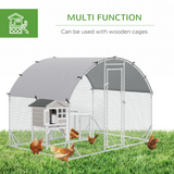 PawHut Galvanised Steel Chicken Run with Canopy Cover and Lockable Door – 2.8 x 1.9 x 2 m Hen House