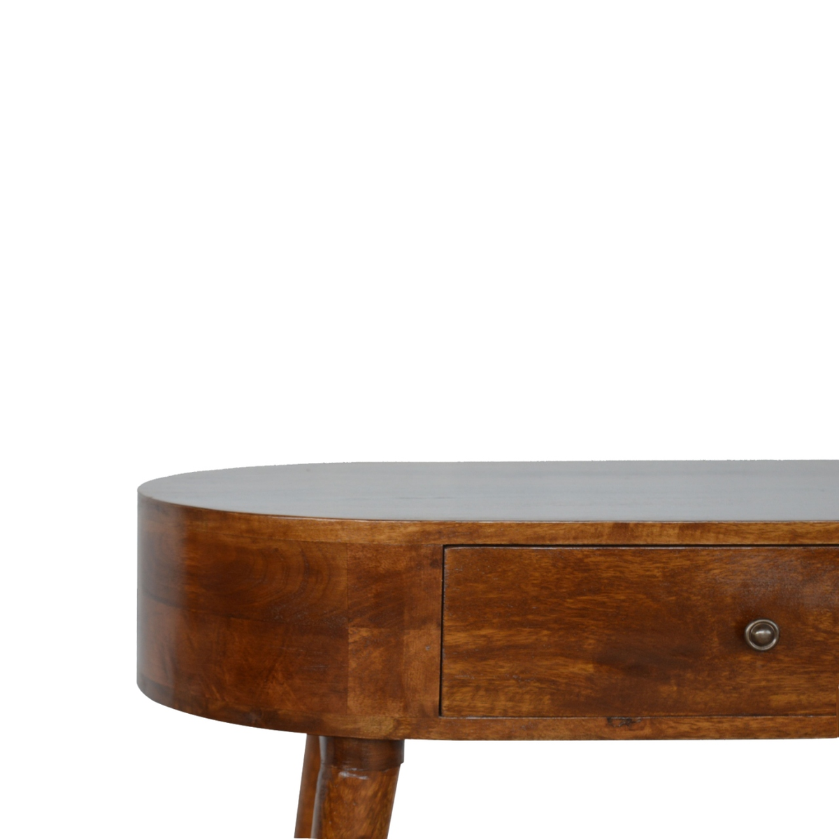 Artisan Furniture Solid Mango Wood Albion Console Table with 1 Drawer & Nordic Legs – Chestnut Finish, Brown