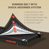 HOMCOM Foldable Walking Treadmill with LED Display & Bluetooth – Compact Home Aerobic Exercise Machine