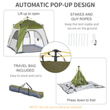 Outsunny 4 Man Pop Up Tent with Automatic Hydraulic Frame – Dome Camping Shelter for Festivals & Hiking
