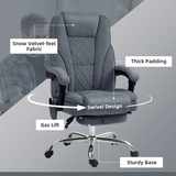Heated Massage Office Chair with Footrest, Remote & 135° Recline – Home Office Relaxation Chair, Dark Grey Velvet