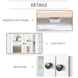 kleankin Wall-Mounted Bathroom Mirror Cabinet with Double Doors & Adjustable Shelf – Space-Saving Storage