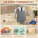 Kettle and 4-Slice Toaster Set with 1.7L 3000W Fast Boil Kettle & 7 Browning Levels – Ridged Design, Tan