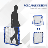 HOMCOM Football Rebounder Net with Adjustable Angles & Stability Anchors – Foldable Training Target Goal