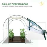 Garden Greenhouse with Roll-Up Zipped Door, 200W x 250D x 200H cm – Steel Frame, Transparent PVC Cover