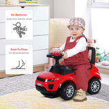 HOMCOM 3-in-1 Toddler Ride-On Car with Horn, Steering and Under-Seat Storage – Foot-to-Floor Slider, Red