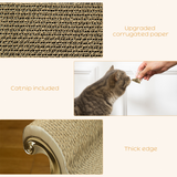Pawhut Cat Scratching Bed with Catnip – Retro Sofa-Style Pet Scratcher Furniture, Brown