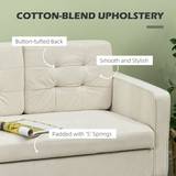 HOMCOM Cream Loveseat Sofa in living room setting