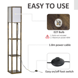 Storage Shelf Floor Lamp – Brown