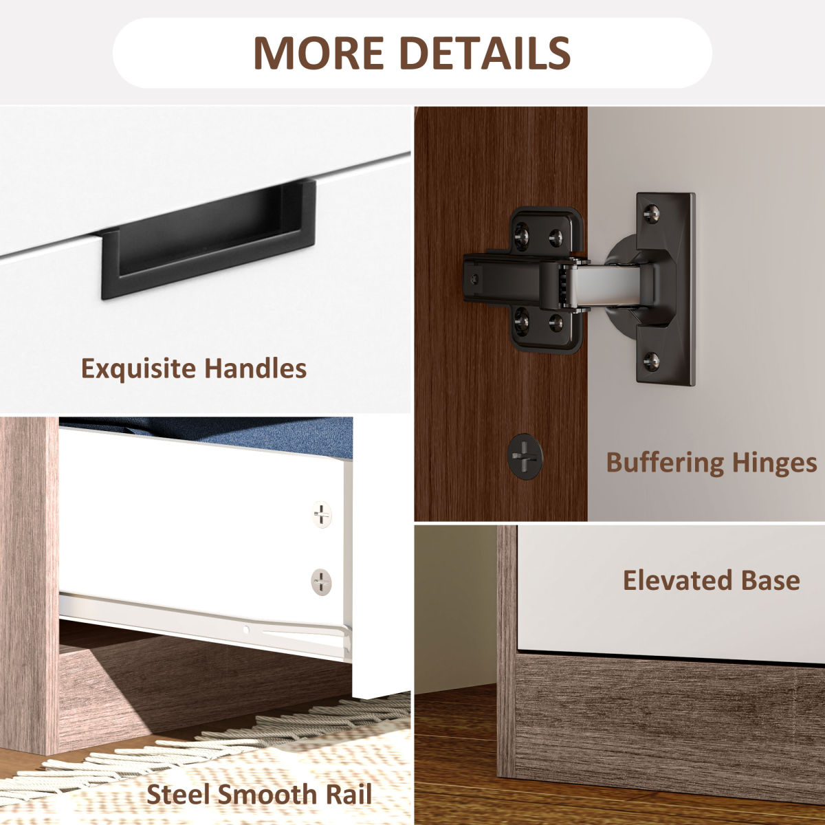 HOMCOM 2-Door Wardrobe with 3 Drawers & Hanging Rail – Bedroom Storage, Brown & White