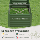 Outsunny Galvanised Steel Raised Garden Bed with Reinforced Rods, 180 x 90cm – Vegetable & Herb Planter, Green