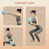 SPORTNOW 6kg Soft Kettlebell with Non-Slip Handle & Flat Base – Home Gym Strength Training, Grey and Green