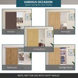HOMCOM Sliding Barn Door Hardware Kit, 6ft/1860mm Track – Metal Gear Set for Single Doors up to 35kg