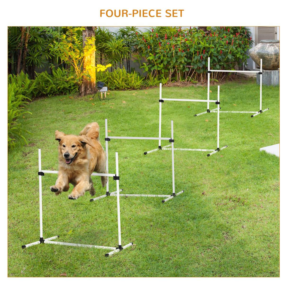 Pawhut Dog Agility Set with Adjustable Jumps and Carrying Case – Free-Standing Training Obstacle Course