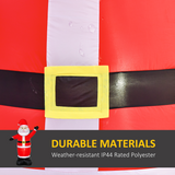 HOMCOM 8ft Inflatable Christmas Santa Claus Waving, LED Lit – Air Blown Indoor Outdoor Yard Decoration