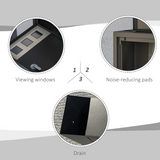 HOMCOM Wall Mounted Lockable Letterbox with Three Windows and Two Keys – Easy Install Mailbox