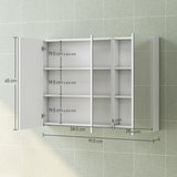 HOMCOM Wall-Mounted Bathroom Mirror Cabinet with 3 Mirrored Doors & 4 Adjustable Shelves – Storage, White