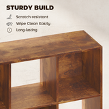 9-Cube Bookcase Storage Cabinet – Cube Shelving Unit for Living Room and Office, 91.5 x 91.5cm, Rustic Brown