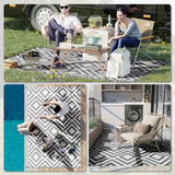 Outsunny Reversible Waterproof Outdoor Rug with Carry Bag, 182 x 274 cm, Black