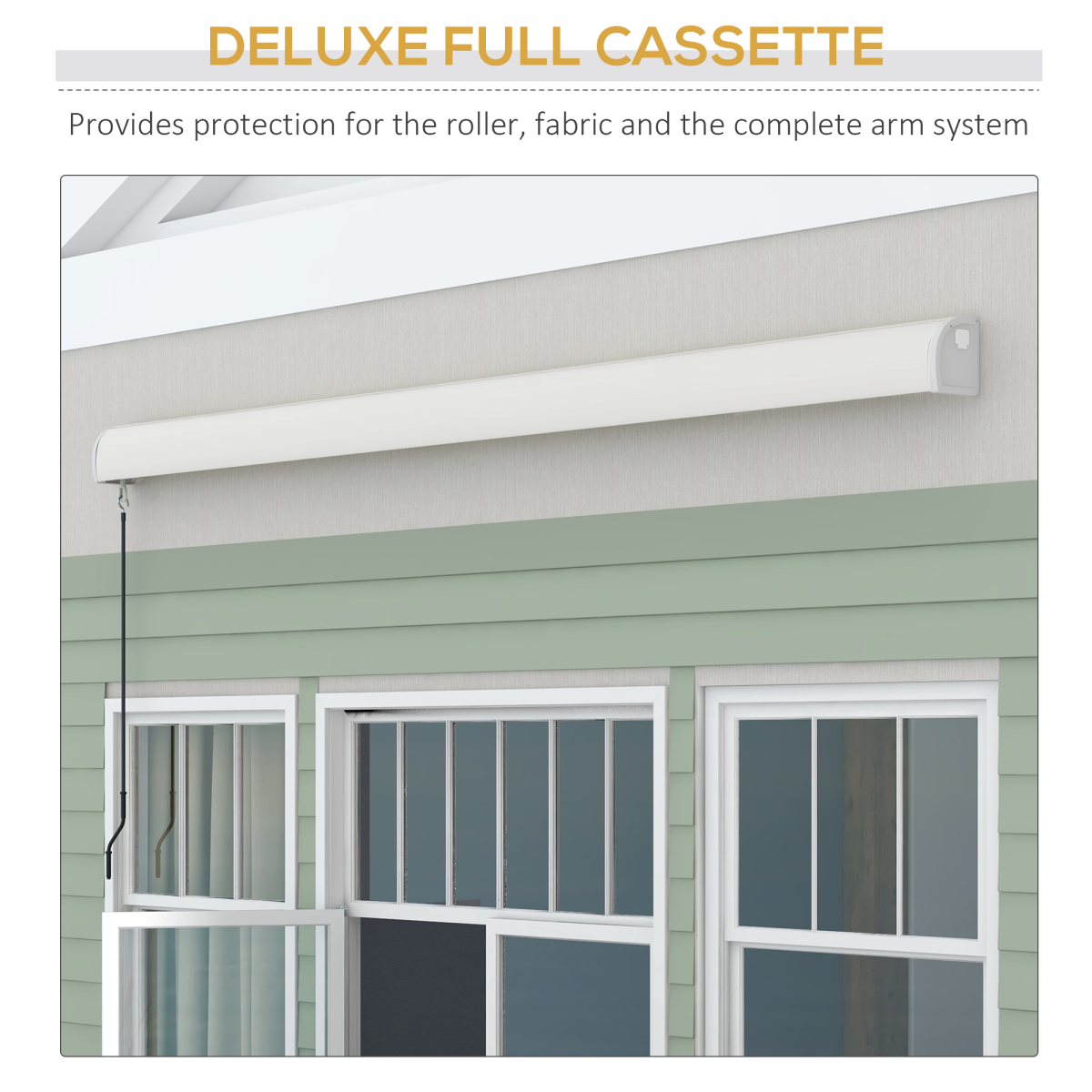 Outsunny 4 x 3m Electric Retractable Awning with Remote Control and Cassette – Patio Shade, Grey