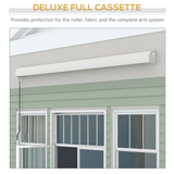 Outsunny 4 x 3m Electric Retractable Awning with Remote Control and Cassette – Patio Shade, Grey