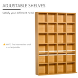HOMCOM Beech CD & DVD Shelving Rack Unit – Holds up to 480 CDs, Media Storage Tower