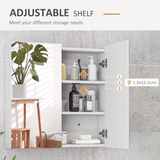 kleankin Wall Mounted Mirrored Bathroom Cabinet with Soft Close Doors – Space-Saving Storage, White