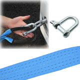 Heavy Duty 8 Tonne Tow Rope, 5m Recovery Strap with Two Shackles & Reflective Tape – Road Recovery, Blue