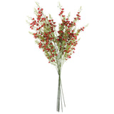 100cm Artificial Foliage with Small Flowers – Red