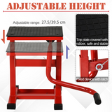 DURHAND Steel Motorbike Jack Lift with Crank Handle & Rubber Platform – 150kg Repair Stand for Garage Use
