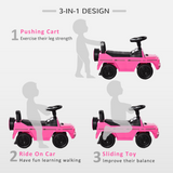 HOMCOM Mercedes-Benz G350 Kids Sliding Ride-On Car with Under-Seat Storage – 3-in-1 Toddler Push Car, Pink