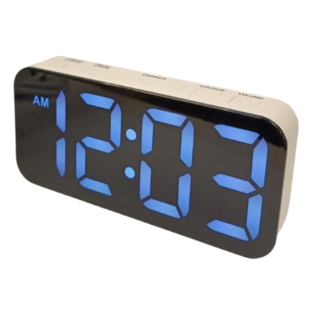Acctim Jaxon Jumbo Digital Alarm Clock with Large Colourful Display & USB-C Cable – White