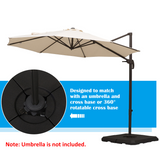 Outsunny HD Polyethylene Parasol Base – Four-Piece Sand or Water Fillable Cross Base, Black