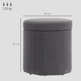 Corduroy Storage Ottoman Footstool with Lift-Off Lid – Extra Seat for Living Room & Bedroom