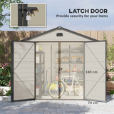 Outsunny 8 x 6ft Garden Shed with Foundation Kit, Vents and Lockable Door – Aluminium Frame, Cream White