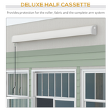 Outsunny 3 x 2.5m Electric Retractable Awning with Remote – Cassette Canopy for Doors & Windows, Grey