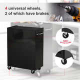 HOMCOM 5-Drawer Lockable Steel Tool Cabinet with Wheels & Handle – Garage Workshop Storage, Red