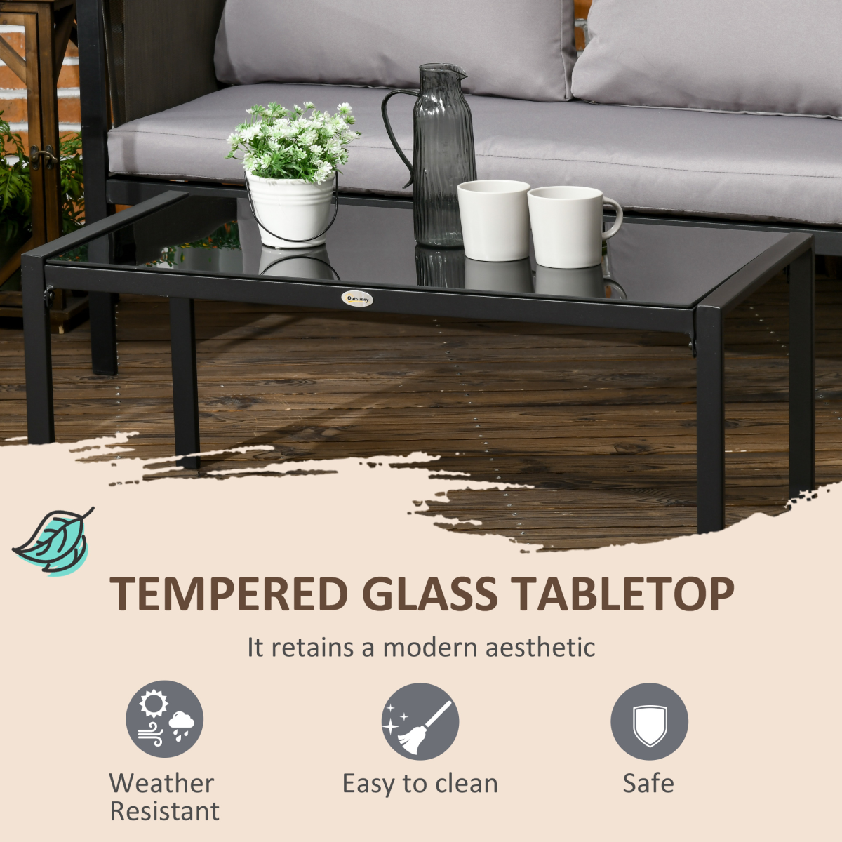 Outsunny Garden Sofa Set armchair view