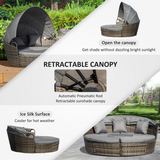 Outsunny Rattan Day Bed Set rattan weave close-up