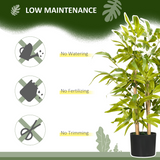 HOMCOM 60cm Potted Artificial Bamboo Plant – Low-Maintenance Indoor & Outdoor Greenery