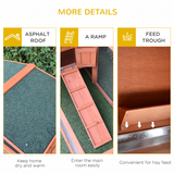 Wooden Rabbit Hutch with Detachable Run, Ramp, Asphalt Roof & Slide-Out Tray – Outdoor Small Animal Cage, Natural