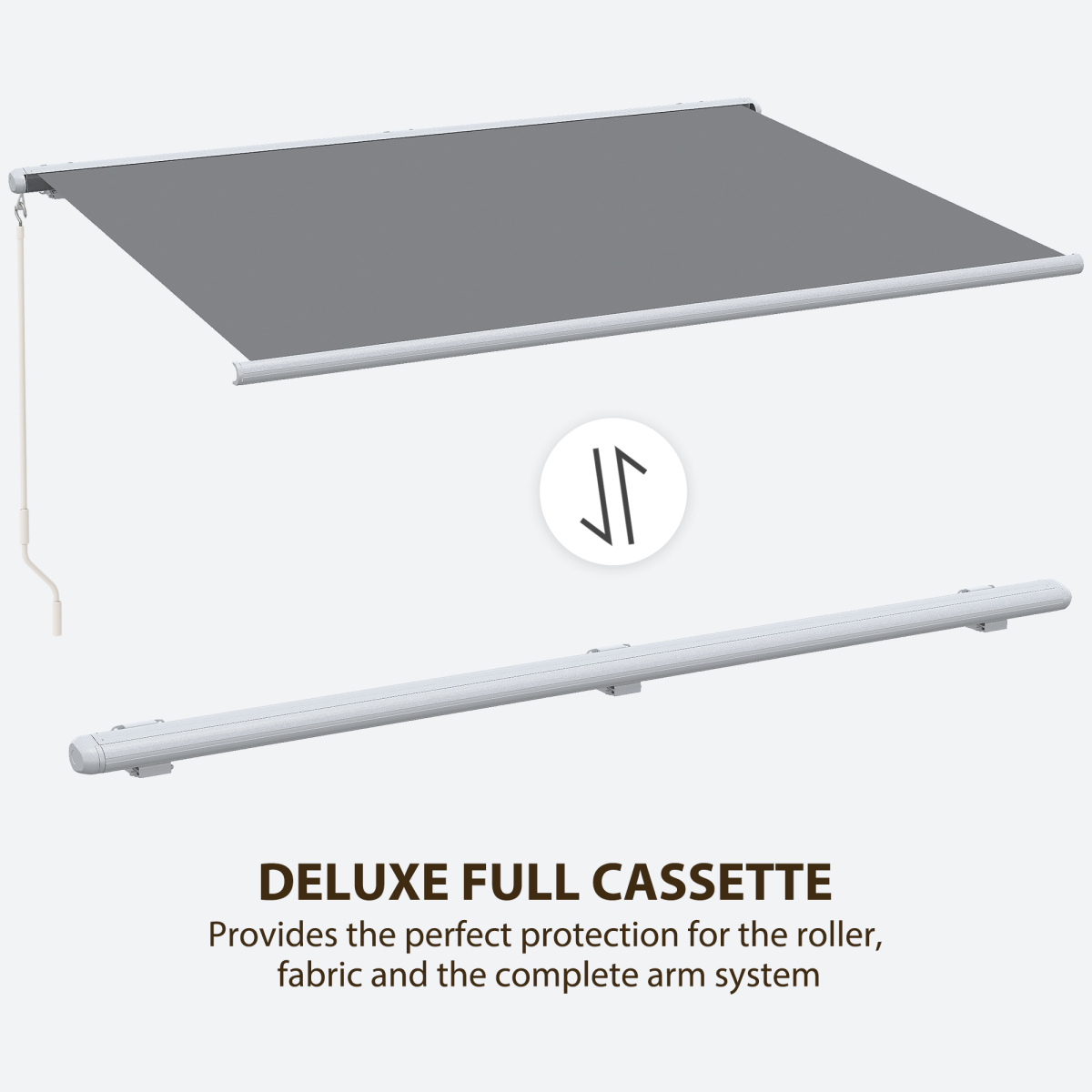 Outsunny 4x3m Full Cassette Retractable Awning with Electric Remote Control & LED Lights – Patio Sun Shade