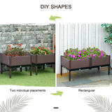 Outsunny Set of 2 Raised Garden Beds with Self-Watering Disc & Drainage – Elevated Planter Boxes