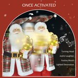 HOMCOM 133cm Animated Santa Claus with Sound-Activated Festive Music – Freestanding Christmas Decoration