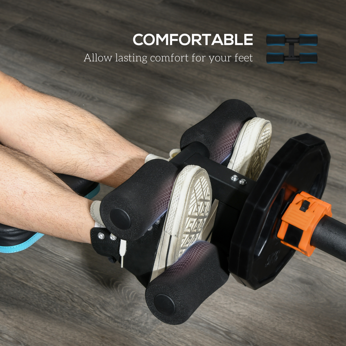 SPORTNOW Tib Bar Tibialis Trainer with Foam Pads for 5cm/2" Olympic Weight Plates – Lower Leg Strength, Black