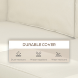 Outsunny 14-Piece Replacement Garden Seat & Back Cushion Set with Zipped Covers, Cream White