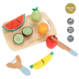 SOKA Wooden Cutting Fruit Play Set, 9 Pieces – Pretend Play Kitchen Toy for Kids