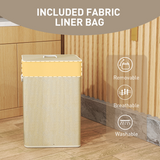 Bamboo Laundry Hamper Cabinet with Removable Lid and Detachable Bag – 72L Storage Basket, Natural Wood Finish