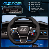 HOMCOM Licensed Audi RS e-tron GT 12V Kids Electric Ride On Car with Remote Control & Music, Blue